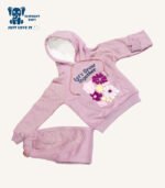 "Let’s Grow Together" velvet homewear -Hoodie Set – Coral Pink  - Lavender Purple   Years (2-3-4-5-6) - Image 2